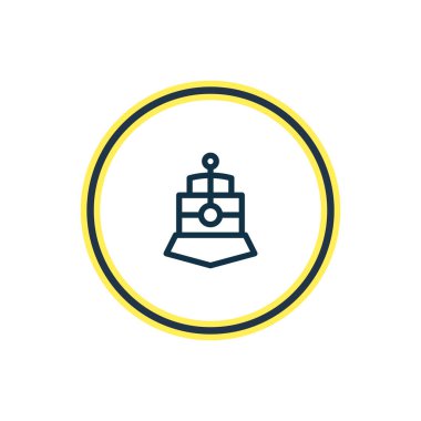 Tren simgesi çizgi vektör Illustration. Güzel araç öğesi de Metro simgesi öğesi olarak kullanılabilir.