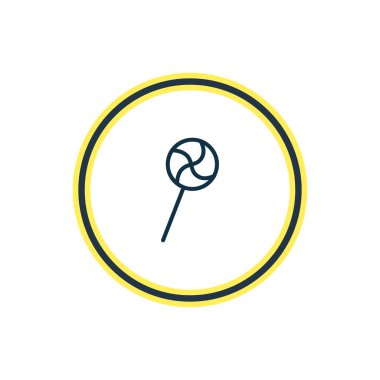 Şeker kamışı simgesi çizgi vektör Illustration. Güzel olay öğesi de lolipop simgesi öğesi olarak kullanılabilir.