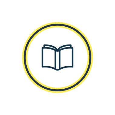 Vektör çizim simgesini satır öğrenin. Güzel kitap okuma öğesi yayımlama simgesi öğesi olarak da kullanılabilir.