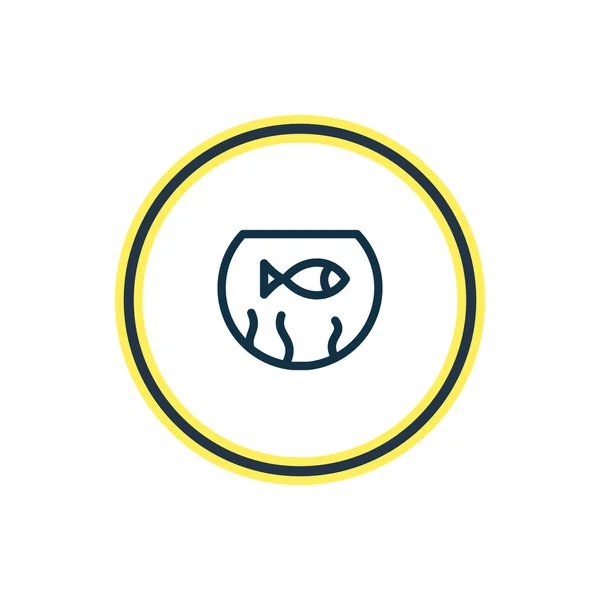 Vektorillustration av fishbowl ikonen linje. Vackra djur element kan också användas som fisk ikonen element. — Stock vektor