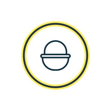 Sepet simgesi çizgi vektör Illustration. Güzel kamp öğesi de kova simgesi öğesi olarak kullanılabilir.