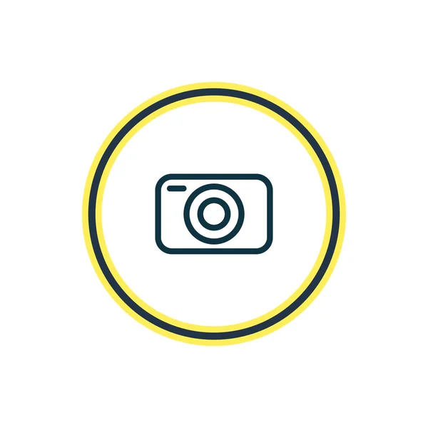 Ilustração vetorial da linha de ícones da câmera. Elemento belo anexo também pode ser usado como elemento ícone do aparelho de foto . — Vetor de Stock