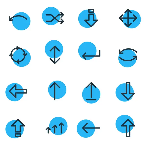 Illustrazione Direzione Icone Stile Linea Set Modificabile Puntamento Progresso Altri — Foto Stock