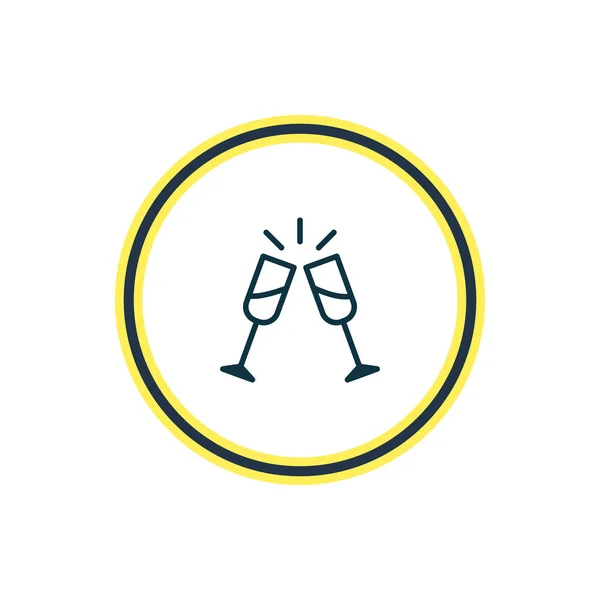 Ilustrace šampaňského ikona čáry. Krásný zásnubní element lze použít také jako prvek ikonu sklenice na víno. — Stock fotografie