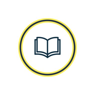 Vektör çizim simgesini satır Yayıncılık. Güzel kitap okuma öğesi de çalışma simgesi öğesi olarak kullanılabilir.