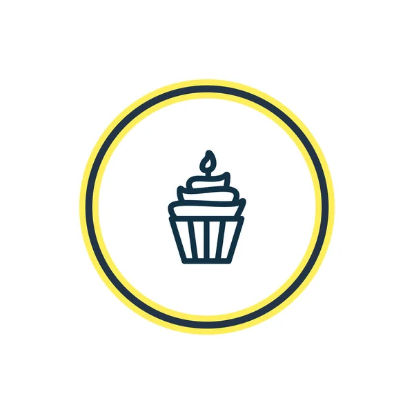 Illustration vectorielle de la ligne icône cupcake. Beaux événements élément peut également être utilisé comme élément icône muffin . — Image vectorielle