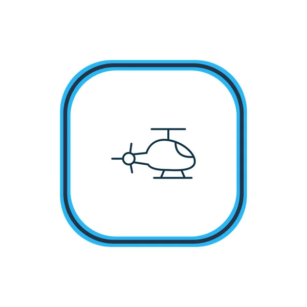 Ilustração vetorial da linha de ícones de helicóptero. Elemento de transporte bonito também pode ser usado como elemento de ícone de helicóptero . —  Vetores de Stock