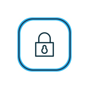 Güvenlik simgesi satır Illustration. Güzel Internet öğesi de asma kilit simgesi öğesi olarak kullanılabilir.