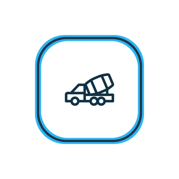 Illustration of construction car icon line. Beautiful transit element also can be used as concrete mixer icon element. — Stock Photo, Image