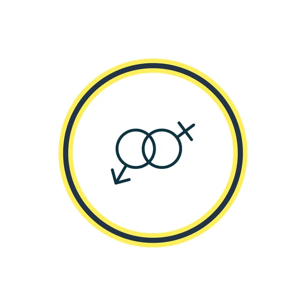 Απεικόνιση των δύο φύλων υπογράφει εικονίδιο γραμμής. Όμορφη αλληλεπίδραση στοιχείο μπορεί επίσης να χρησιμοποιηθεί ως στοιχείο εικονιδίου σύμβολο σεξουαλικότητας. — Φωτογραφία Αρχείου