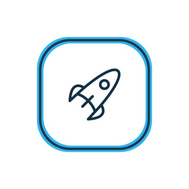 Roket simgesi çizgi vektör Illustration. Güzel araç öğesi de servisi simgesini öğesi olarak kullanılabilir.