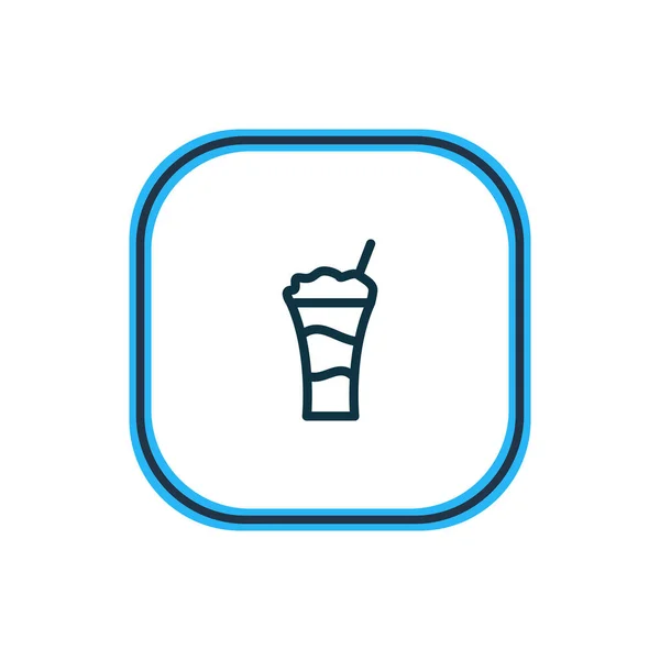 Ilustração vetorial da linha de ícones latte. Elemento de café bonito também pode ser usado como elemento de ícone de coquetel . — Vetor de Stock