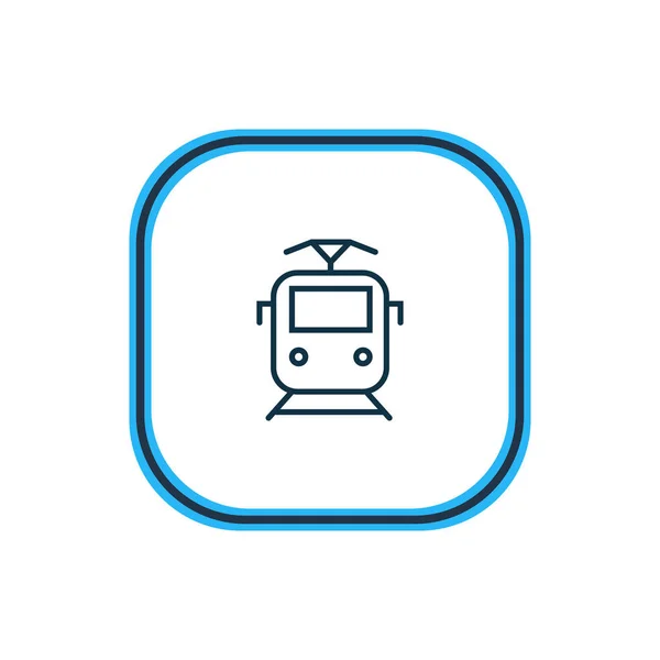 Ilustración vectorial de la línea icono tren suburbano. Hermoso elemento de transporte también se puede utilizar como elemento icono de tranvía . — Vector de stock