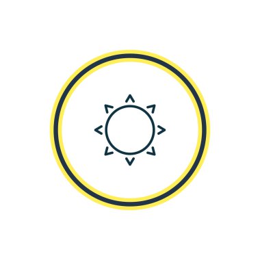 güneş simgesi satır Illustration. Güzel yaz öğesi de güneşli simgesi öğesi olarak kullanılabilir.