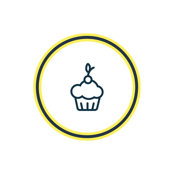 Illustratie van de muffin icoon lijn. Beautiful vieren element kan ook gebruikt worden als cupcake pictogram element. — Stockfoto
