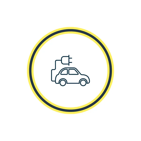 Vektorillustration av eco bil ikonen linje. Vackra transportelement kan också användas som elektriska bil ikonen element. — Stock vektor
