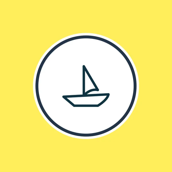 Ilustração da linha de ícone do barco. Elemento de acampamento bonito também pode ser usado como elemento ícone do iate . — Fotografia de Stock