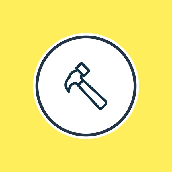 Ilustración de línea de icono de martillo. Hermoso elemento de arquitectura también se puede utilizar como elemento icono de carpintería . —  Fotos de Stock
