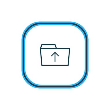 Karşıya yükleme simgesini çizgi vektör Illustration. Güzel belge öğesi de simgesi öğesi göndermek gibi kullanılabilir..