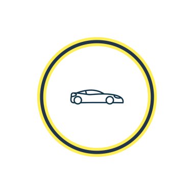 Spor araba simgesi çizgi vektör Illustration. Güzel hobi öğesi de otomobil simgesi öğesi olarak kullanılabilir.