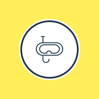 Şnorkel simgesi çizgi vektör Illustration. Güzel Turizm öğesi de tüplü simgesi öğesi olarak kullanılabilir.