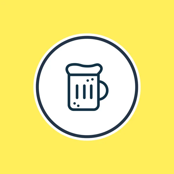 Ilustración vectorial de la línea icono taza de cerveza. Hermoso elemento Celebrar también se puede utilizar como elemento icono de espuma . — Vector de stock