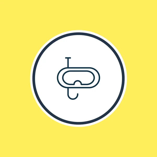 Illustration vectorielle de la ligne d'icône de plongée avec tuba. Bel élément touristique peut également être utilisé comme élément icône de plongée . — Image vectorielle