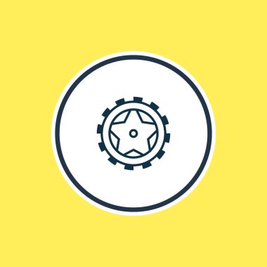 Lastikler simgesi çizgi vektör Illustration. Güzel taşıma öğesi de lastik simgesi öğesi olarak kullanılabilir.