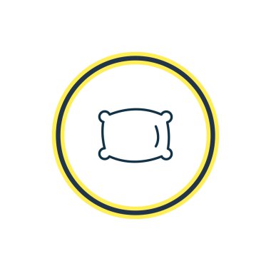 Yastık simgesi çizgi vektör Illustration. Güzel tatil öğe de minder simgesine öğesi olarak kullanılabilir.