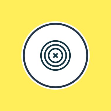 Amaç simge çizgi vektör Illustration. Güzel hobi öğesi de dart tahtası simgesi öğesi olarak kullanılabilir.