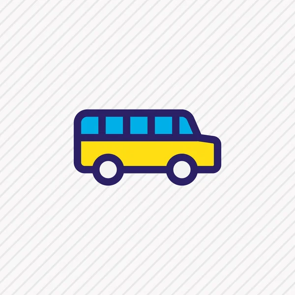 Ilustração vetorial da linha colorida do ícone do ônibus. Elemento turístico bonito também pode ser usado como elemento ícone autobus . —  Vetores de Stock