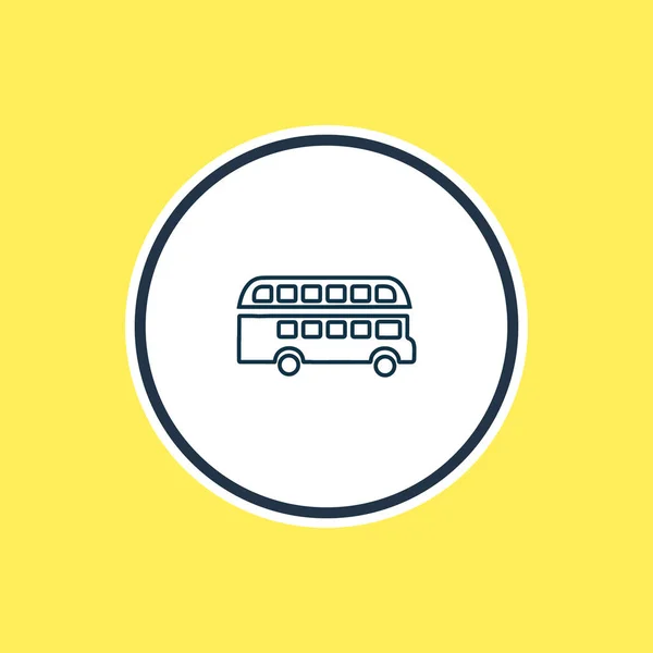 Ilustración vectorial de la línea de iconos de bus de dos pisos. Hermoso elemento de transporte también se puede utilizar como elemento icono de transporte . — Vector de stock