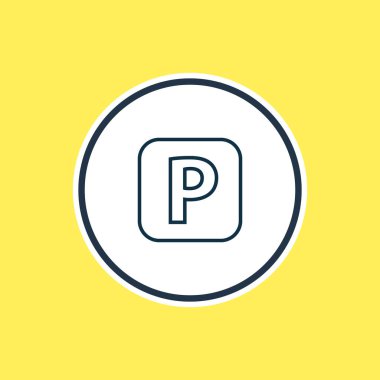 Vektör çizim Park simgesi satırını imzala. Güzel taşıma öğesi de park bölgesi simgesi öğesi olarak kullanılabilir.