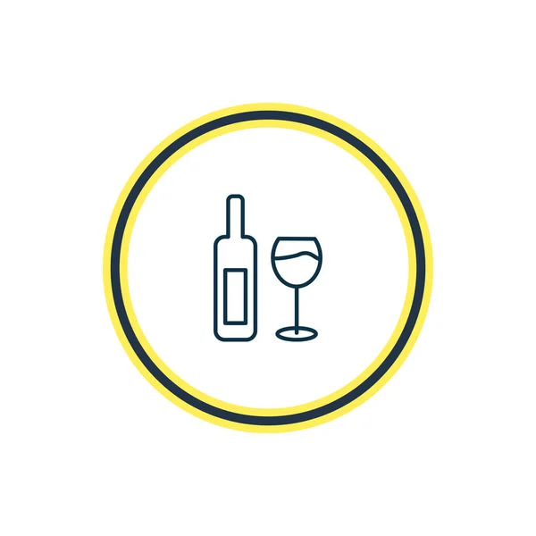 Illustrazione vettoriale della linea icona bottiglia di vino. Bello stile di vita elemento può essere utilizzato anche come elemento icona di vetro da vino . — Vettoriale Stock