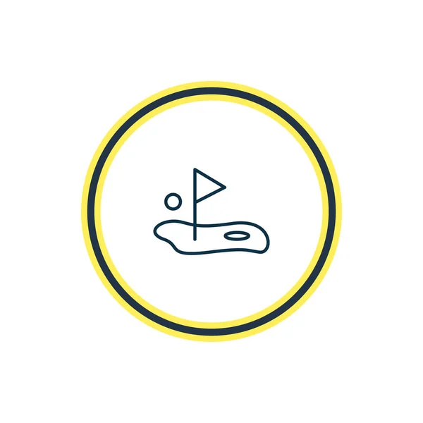 Vektorillustration av golf ikonen linje. Vackra aktiviteter element kan också användas som flaggan ikonen element. — Stock vektor