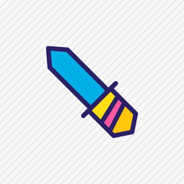 Bıçak simge vektör çizim satırı renkli. Güzel Turizm öğesi de keskin simgesi öğesi olarak kullanılabilir.