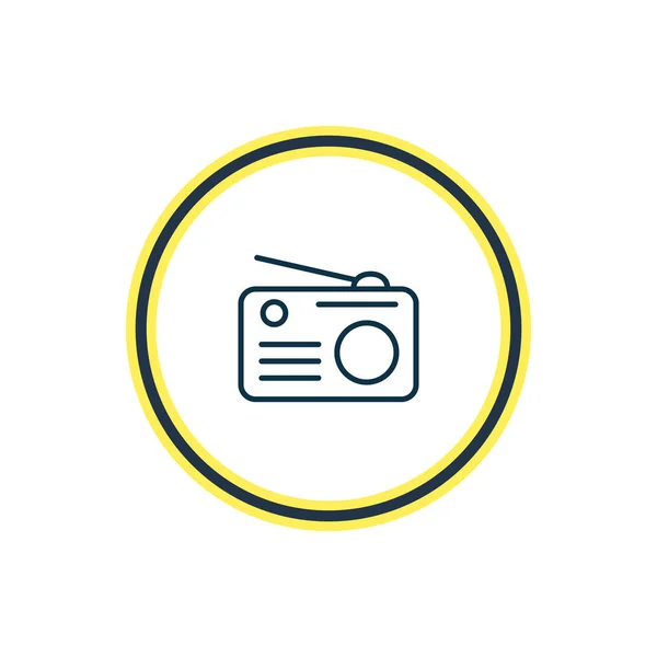 Ilustración vectorial de la línea de icono de radio. Hermoso elemento de entretenimiento también se puede utilizar como elemento icono fm . — Vector de stock