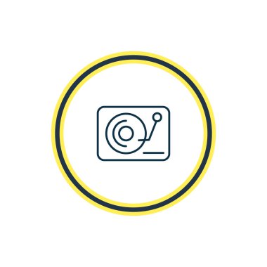 Djlik kutsal kişilerin resmi çizgi vektör Illustration. Güzel yaşam tarzı öğesi de vinil simgesi öğesi olarak kullanılabilir.