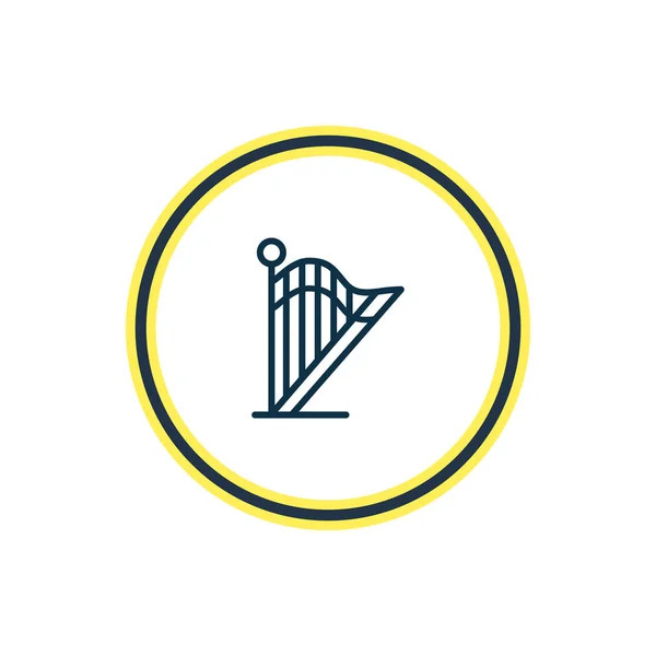 Vektorillustration av harpa ikonen linje. Vackra aktiviteter element kan också användas som Lyra ikonen element. — Stock vektor