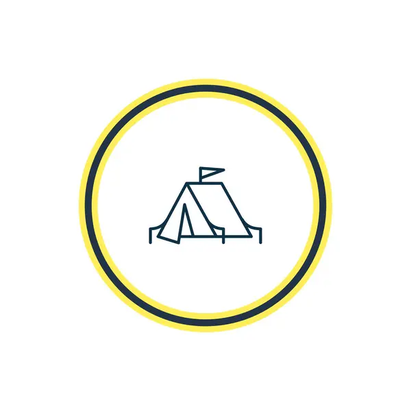 Illustration av camping tält ikonen linje. Vackra livsstil element kan också användas som turism ikonen element. — Stockfoto