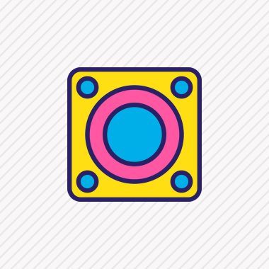 Hoparlör simgesi vektör çizim satırı renkli. Güzel film öğesi de amplifikatör simgesi öğesi olarak kullanılabilir.