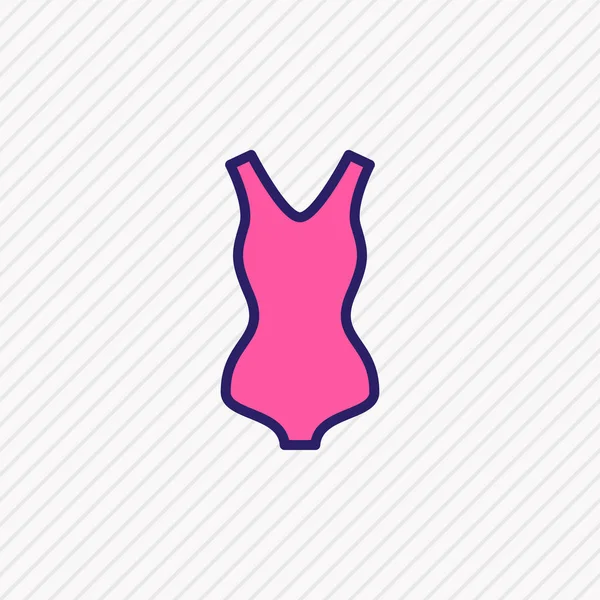 Vector illustration of swimsuit icon colored line. Beautiful garment element also can be used as swimwear icon element. — Stock Vector