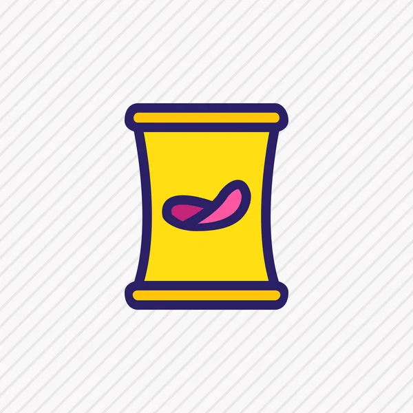 Illustration of potato chips icon colored line. Beautiful party element also can be used as crisp icon element. — Stock Photo, Image