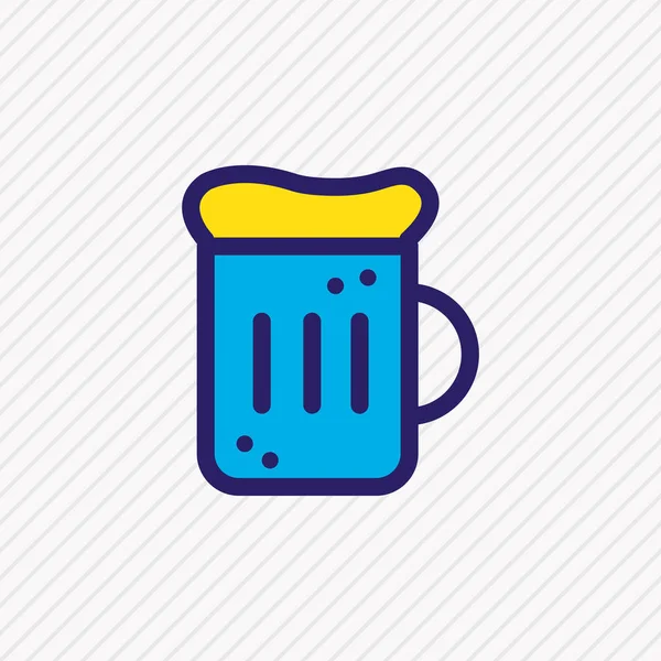 Ilustración vectorial de la línea de color icono taza de cerveza. Hermoso elemento de evento también se puede utilizar como elemento icono de espuma . — Vector de stock