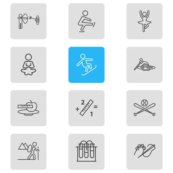 Illustration Von Aktivitäten Symbole Linie Stil Editierbares Set Von Skating — Stockfoto