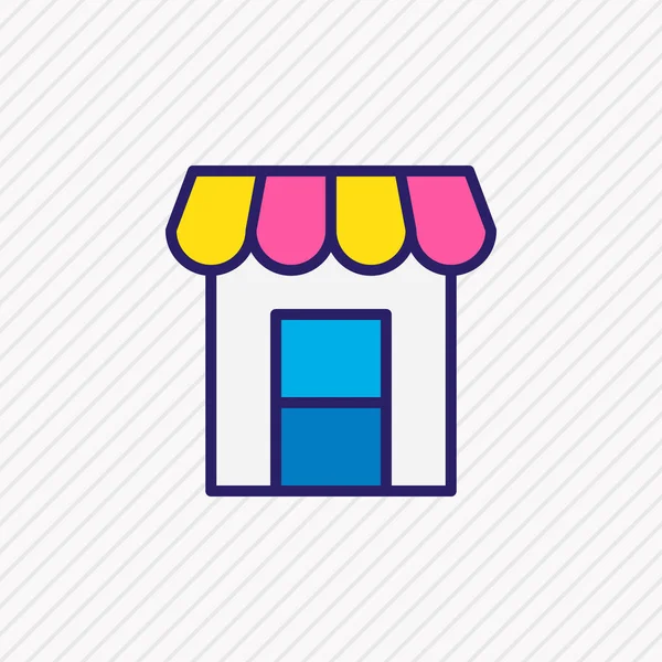 Afbeelding van het pictogram van de storefront gekleurde lijn. Prachtige stad element kan ook gebruikt worden als winkel pictogram element. — Stockfoto