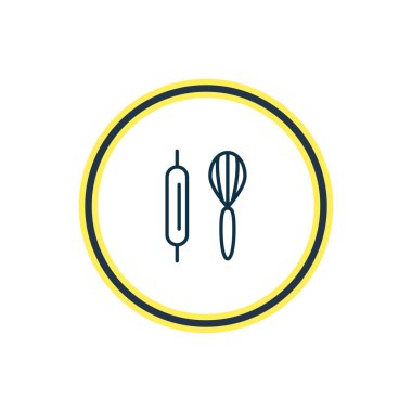 Vektör çizim simgesini çizgi pişirme. Güzel faaliyetler öğe çırpma teli ile haddeleme-pin simgesi öğe olarak da kullanılabilir.