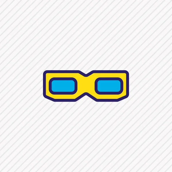 3 d 眼鏡のアイコンのベクトル イラストは色付き線です。美しい映画の要素も vr 眼鏡アイコン要素として使用できます。. — ストックベクタ