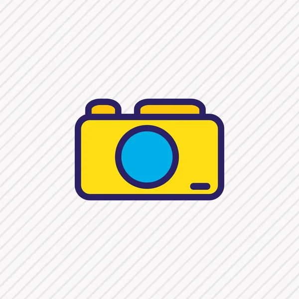 Vector illustration of photo camera icon colored line. Beautiful celebrate element also can be used as capture icon element. — Stock Vector