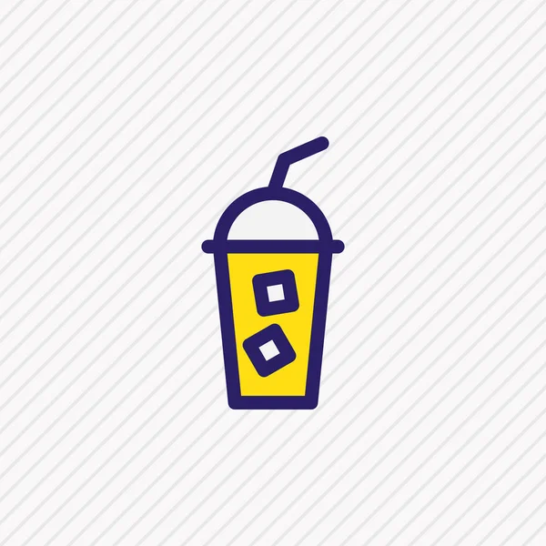 illustration of cold coffee icon colored line. Beautiful coffee element also can be used as cocktail icon element.